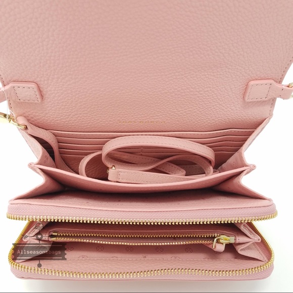 Tory Burch Bombe flat crossbody clutch cameo bag - Picture 6 of 8